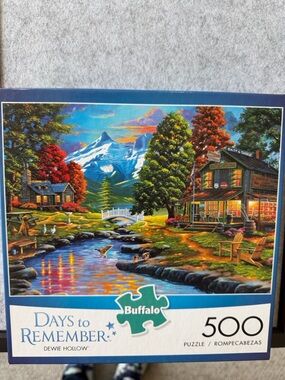 Buffalo David Bitton Scenic Mountain Retreat Puzzle - Blue, Green, Red